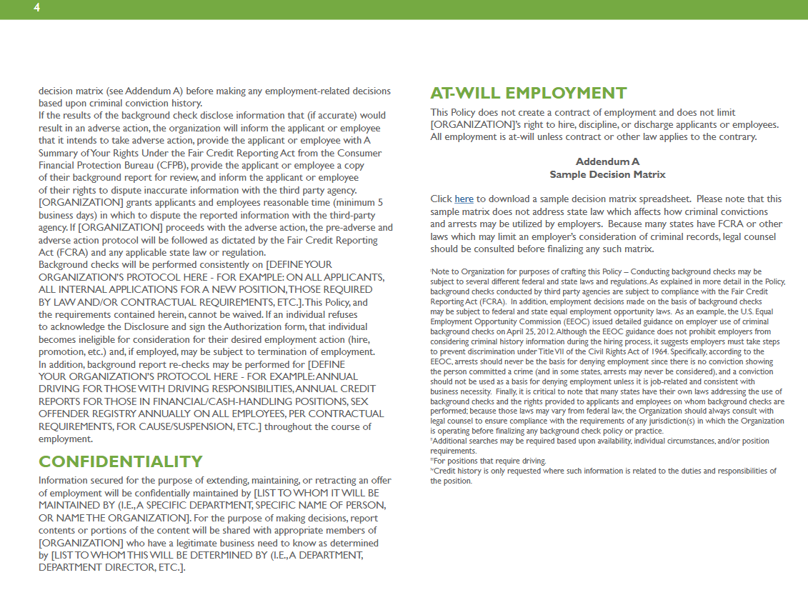 Background Check Policy Sample 3086